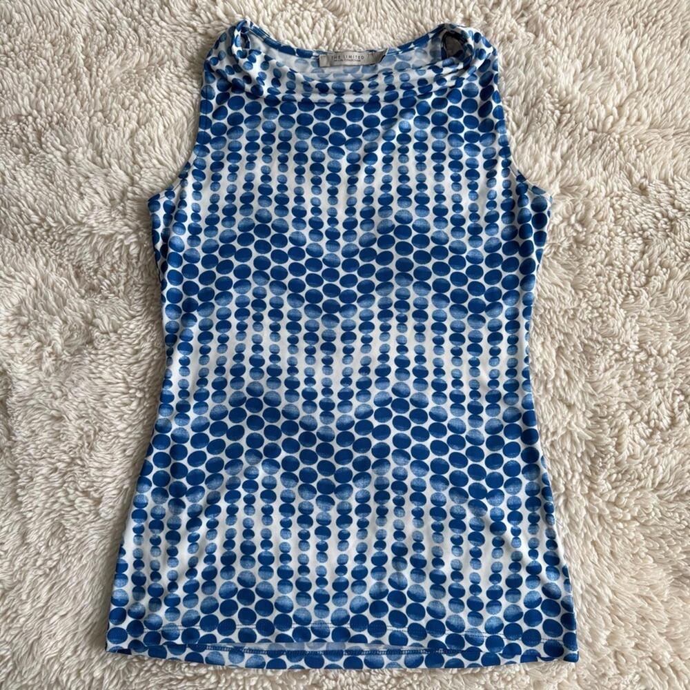 The Limited Blue White Patterned Sleeveless Top Small